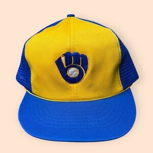 Vintage Milwaukee Brewers 1980s SnapBack Hat Ammco Vtg 80s